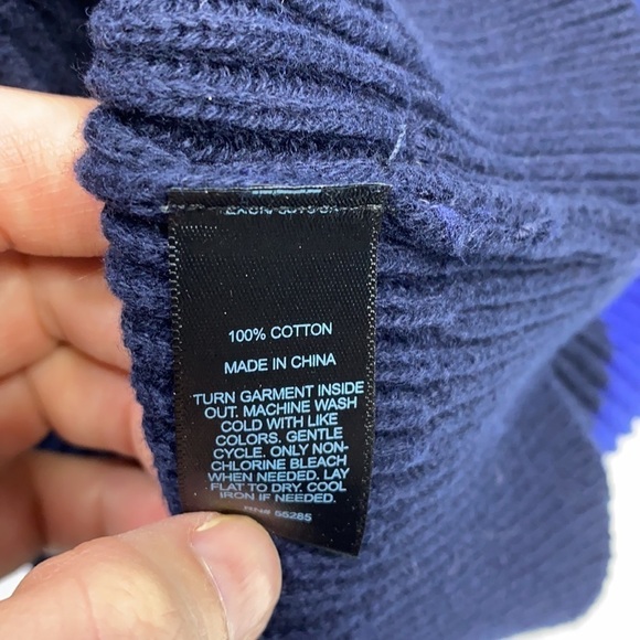 Express Blue Striped Cowl Neck Cotton Sweater NWT - Picture 7 of 7